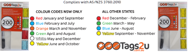 Test Tag Colours and Packs